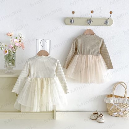 Baby Toddler Girls Long Sleeve Ribbed Knit Dress - image 4
