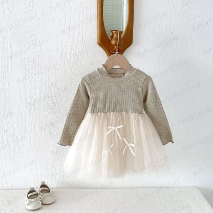 Baby Toddler Girls Long Sleeve Ribbed Knit Dress - image 9