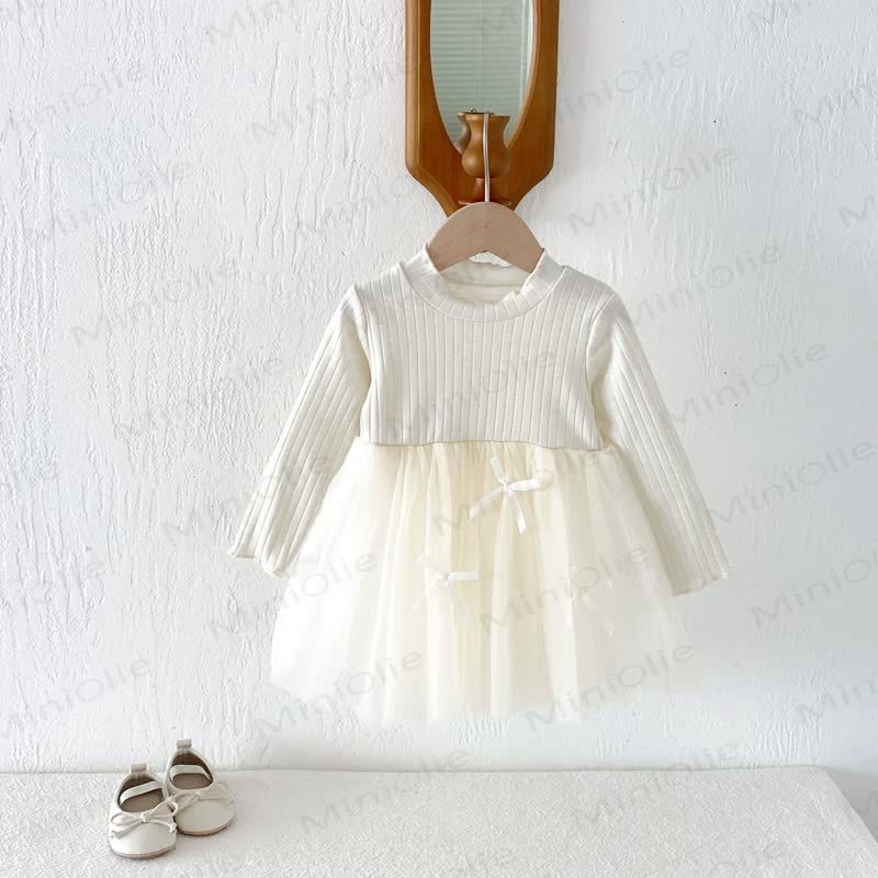 Baby Toddler Girls Long Sleeve Ribbed Knit Dress - image 14