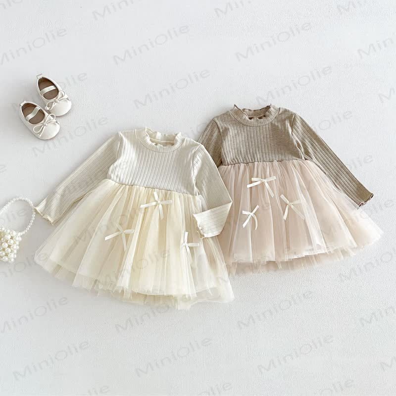 Baby Toddler Girls Long Sleeve Ribbed Knit Dress - image 2