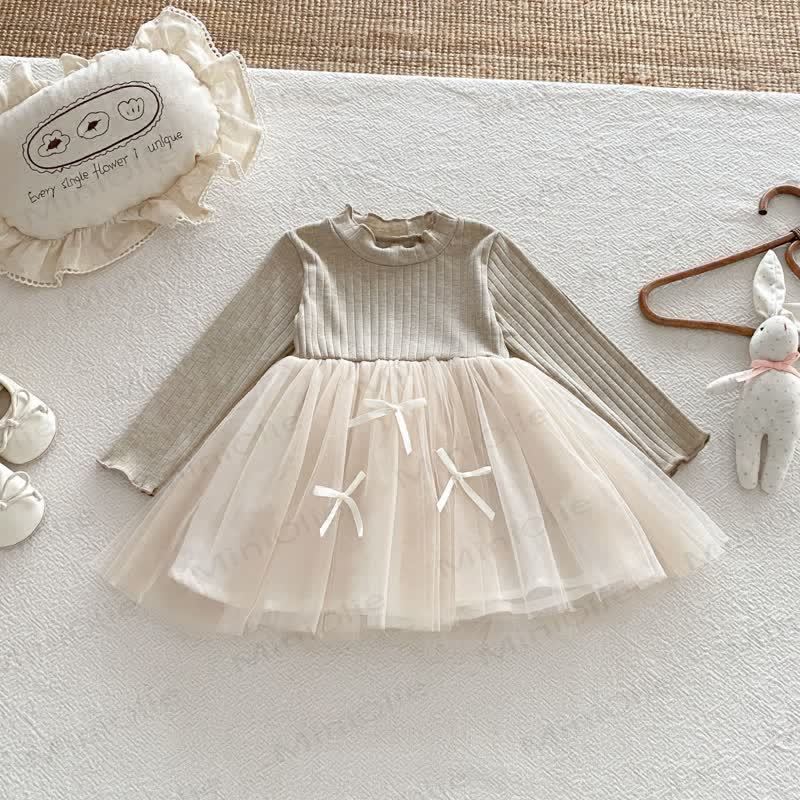 Baby Toddler Girls Long Sleeve Ribbed Knit Dress - Pink - 6-7T - image 6