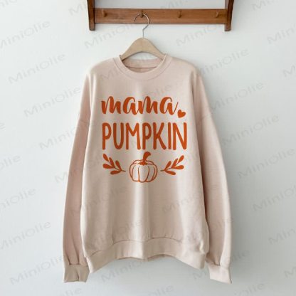 MAMA/LITTLE PUMPKIN Mommy and Me Beige Sweatshirt - Beige - Adult Sweatshirt: XL - image 2