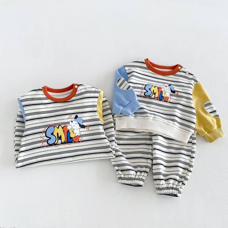 SMILE Colorblock Stripe Baby Romper/Set - image 4