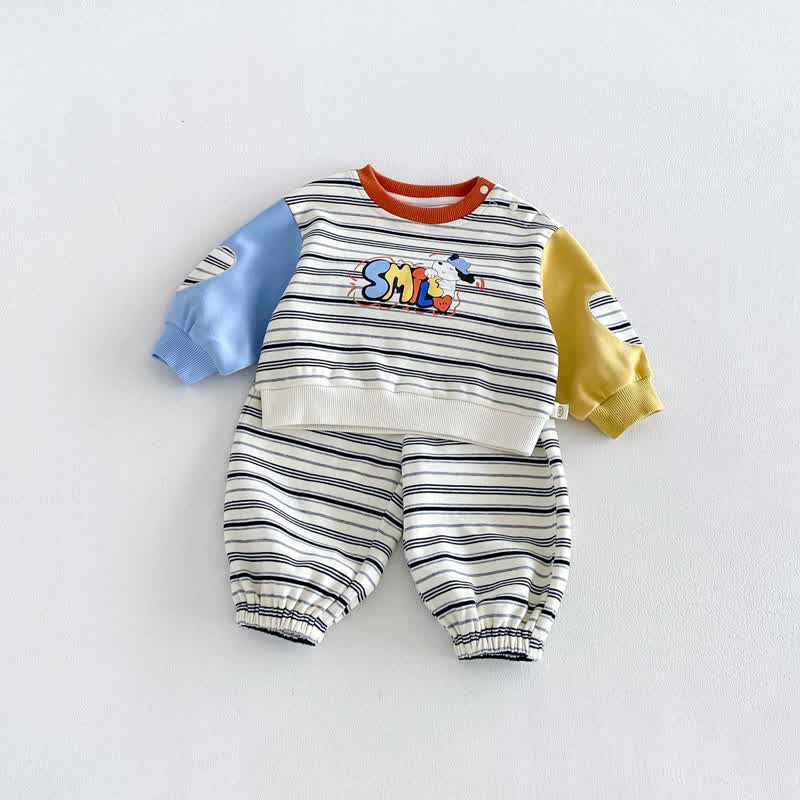 SMILE Colorblock Stripe Baby Romper/Set - Set - 4-5T - image 7