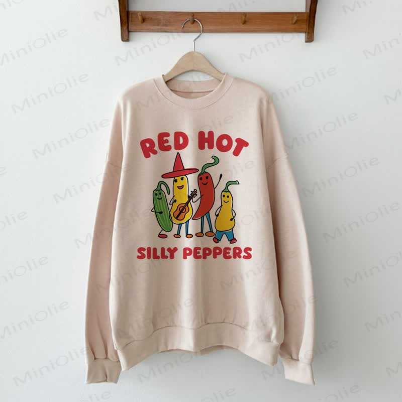 RED HOT SILLY PEPPERS Baby Beige Family Sweatshirt - Beige - Adult Sweatshirt: XL - image 2
