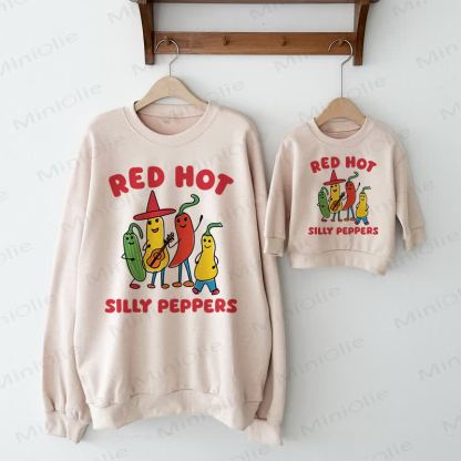 RED HOT SILLY PEPPERS Baby Beige Family Sweatshirt - image 1
