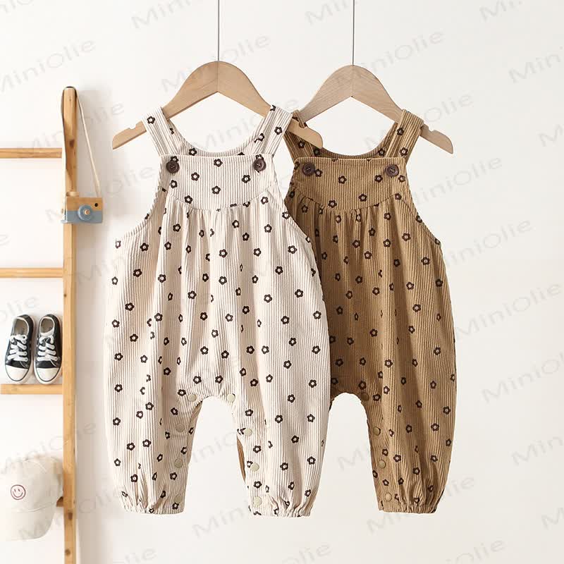 Baby Floral Corduroy Overalls - image 1
