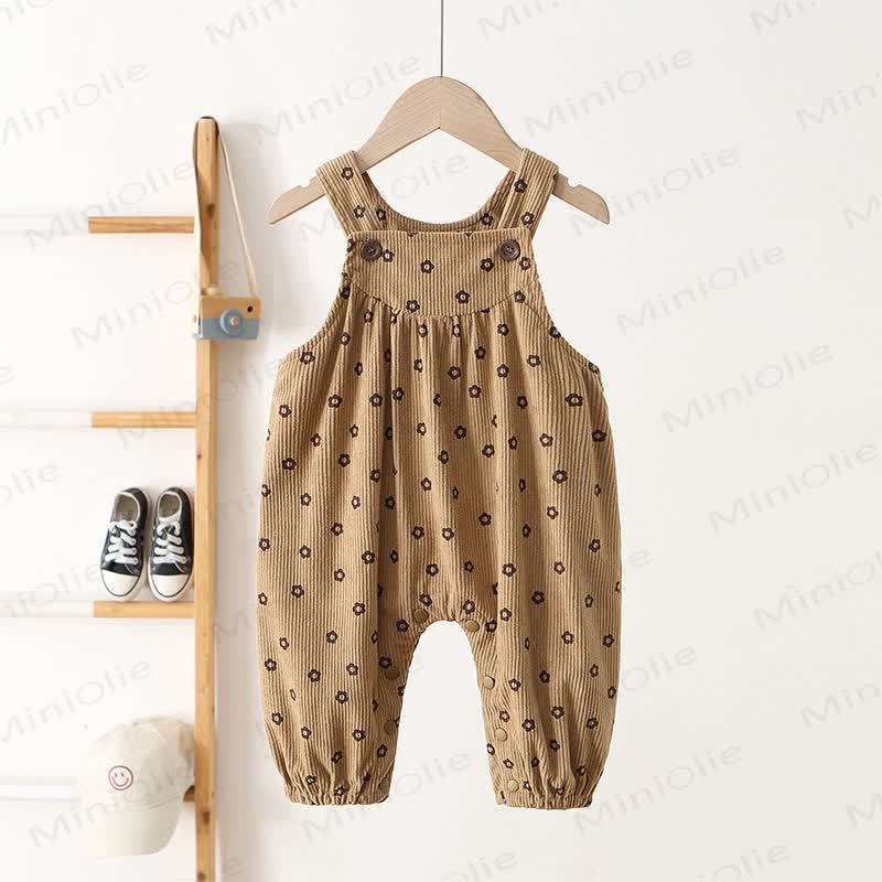 Baby Floral Corduroy Overalls - Brown - 3-4T - image 3