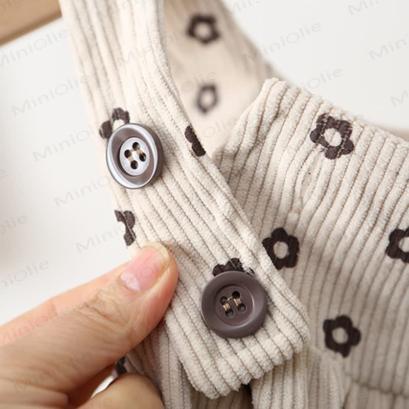 Baby Floral Corduroy Overalls - image 7