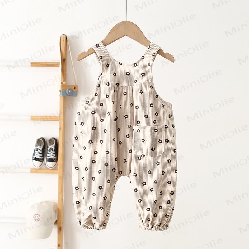 Baby Floral Corduroy Overalls - image 4