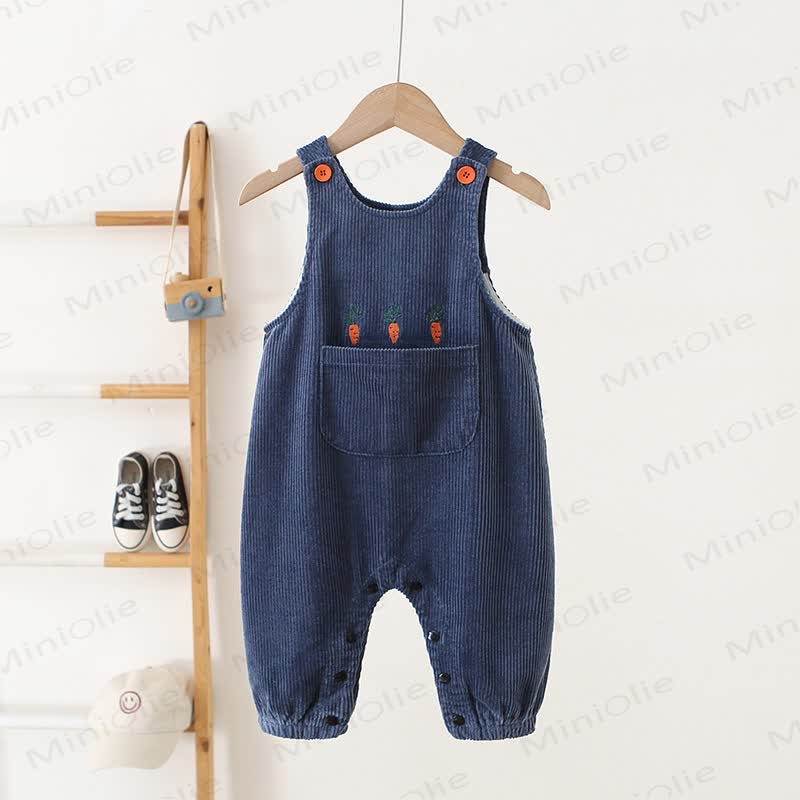 Baby Carrot Pocket Corduroy Overalls - Blue - 3-4T - image 3