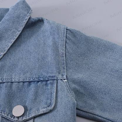 Toddler Baby Girls Denim Jacket and Jogger Pants 3-piece Set - image 6
