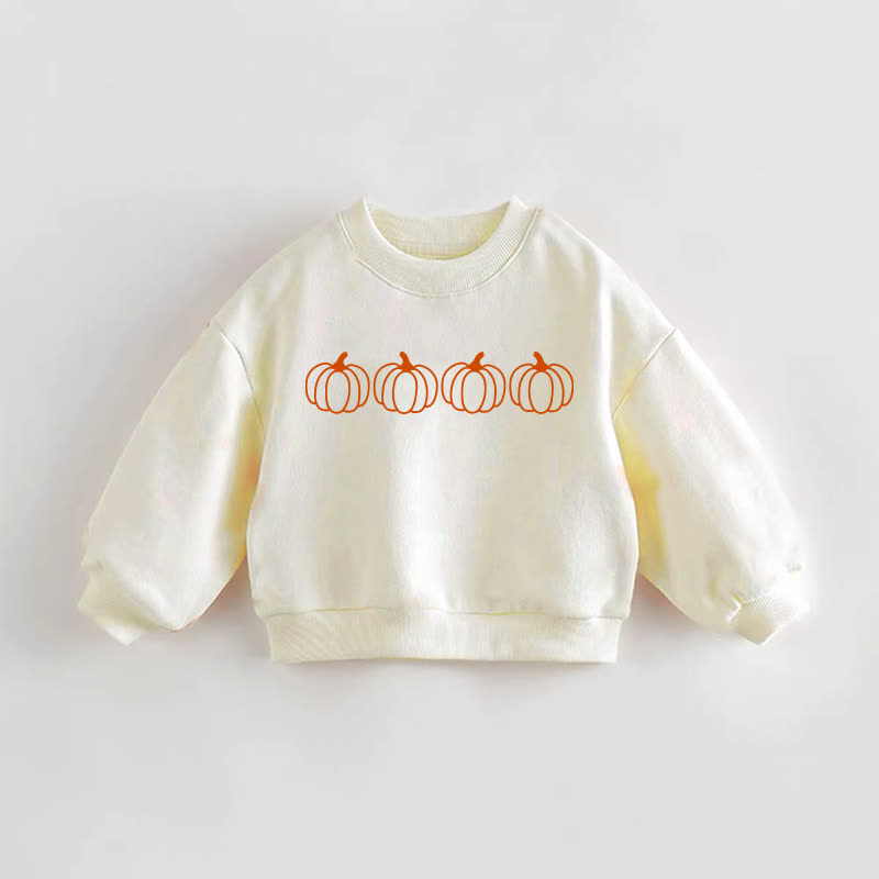 Baby Toddler Four Pumpkins Cream Sweatshirt - Cream - 3-5T - image 1
