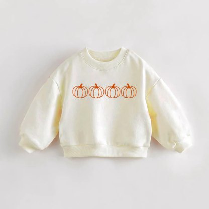 Baby Toddler Four Pumpkins Cream Sweatshirt - Cream - 3-5T - image 1