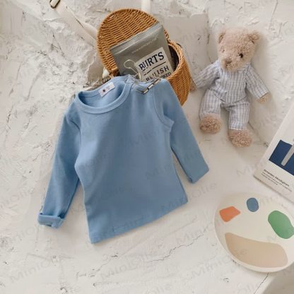 Toddler Casual Crew Neck Long Sleeve Shirt - Light Blue - 10-11T - image 9