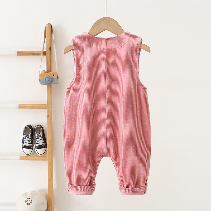 Baby Toddler Girls Mushroom Corduroy Peter Pan Collar Overalls - image 4