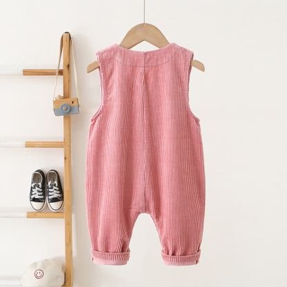 Baby Toddler Girls Mushroom Corduroy Peter Pan Collar Overalls - image 4