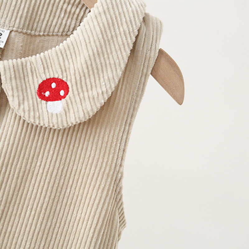 Baby Toddler Girls Mushroom Corduroy Peter Pan Collar Overalls - image 6