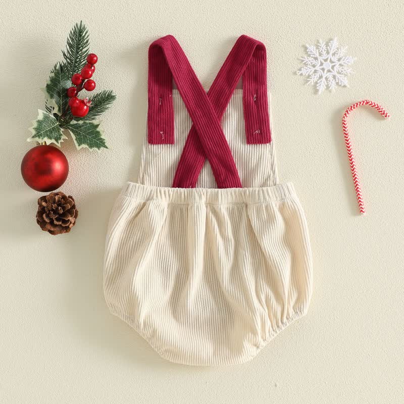 MY 1ST CHRISTMAS Baby Embroidered Suspender Bodysuit - image 2