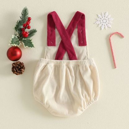MY 1ST CHRISTMAS Baby Embroidered Suspender Bodysuit - image 2