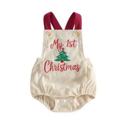 MY 1ST CHRISTMAS Baby Embroidered Suspender Bodysuit - image 7