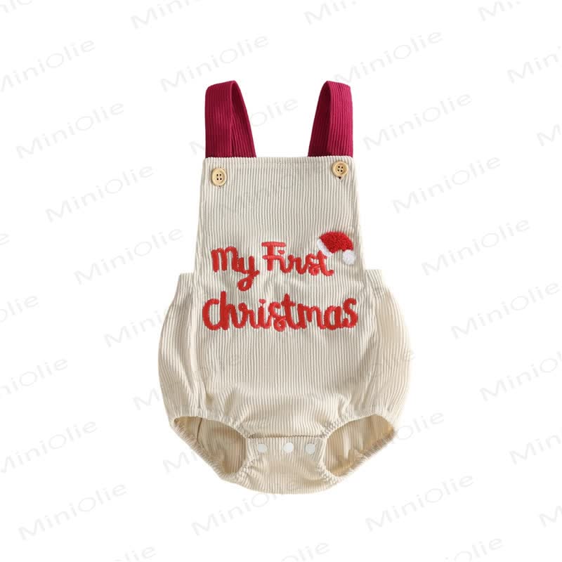 MY 1ST CHRISTMAS Baby Embroidered Suspender Bodysuit - image 9