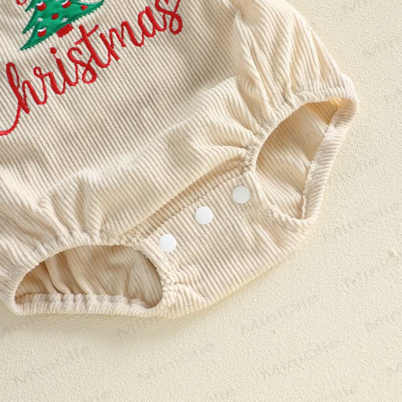 MY 1ST CHRISTMAS Baby Embroidered Suspender Bodysuit - image 5