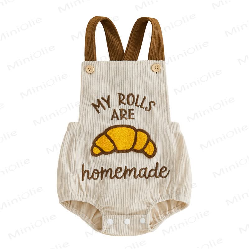 TURKEY/Croissant Baby Corduroy Suspender Bodysuit - Croissant - 12-18M - image 4