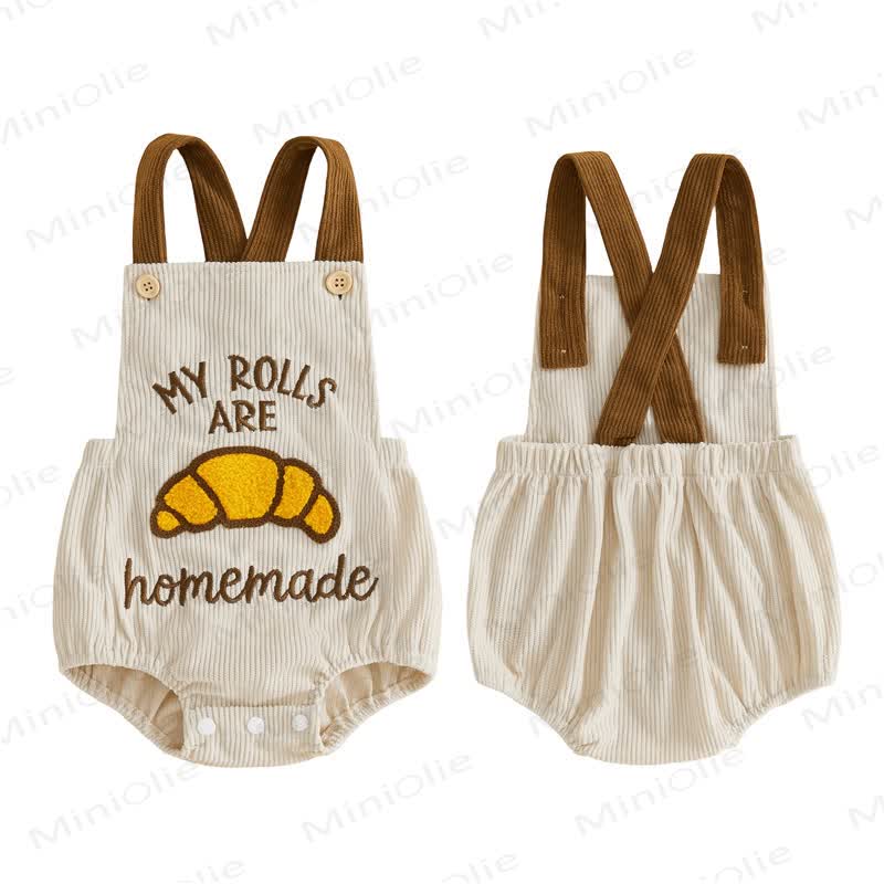 TURKEY/Croissant Baby Corduroy Suspender Bodysuit - image 5