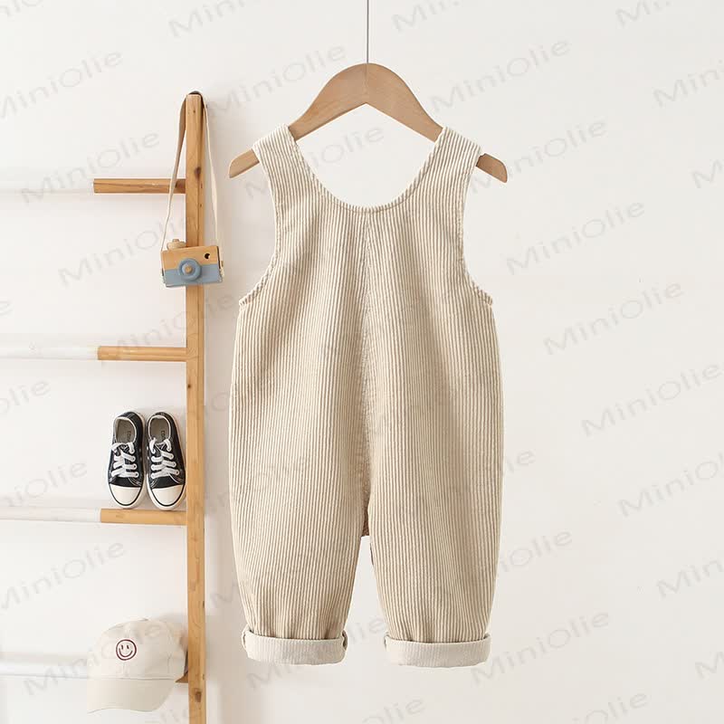Toddler Baby Dog Corduroy Pocket Roll Cuff Overalls - image 4