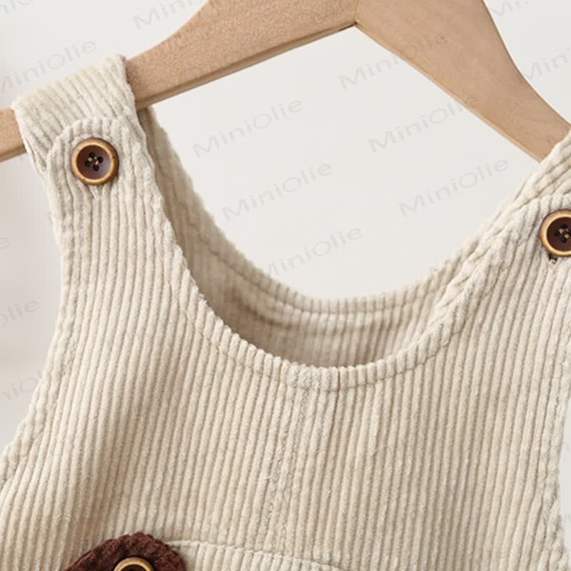 Toddler Baby Dog Corduroy Pocket Roll Cuff Overalls - image 5