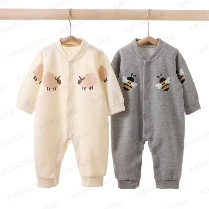Baby Animal Print Snap Frontn Romper - image 3