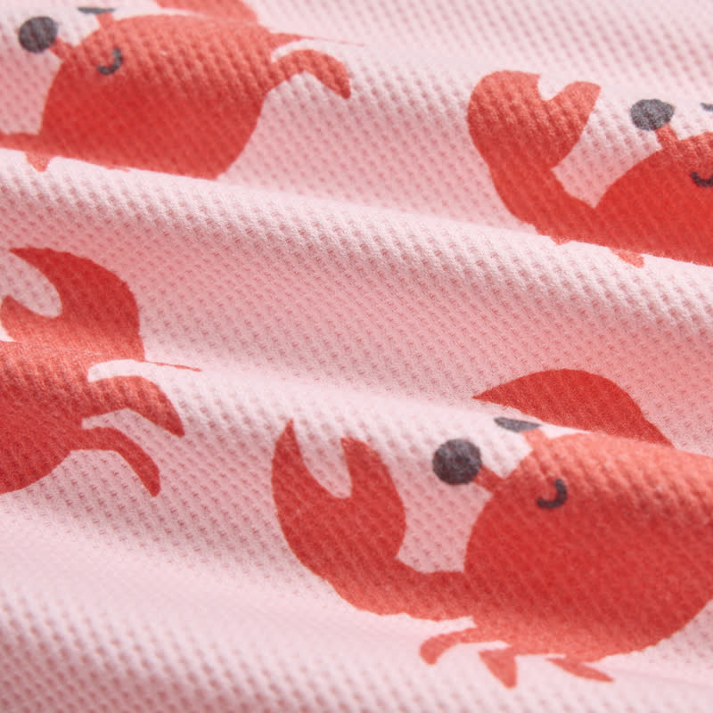 Baby Pink Crab Waffle Tee and Shorts 2-piece Set - image 6