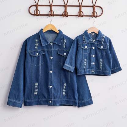 YOU'RE A DANG GOOD MOM, DON'T FORGET IT/DON'T BE CRABBY Family Denim Jacket - image 2