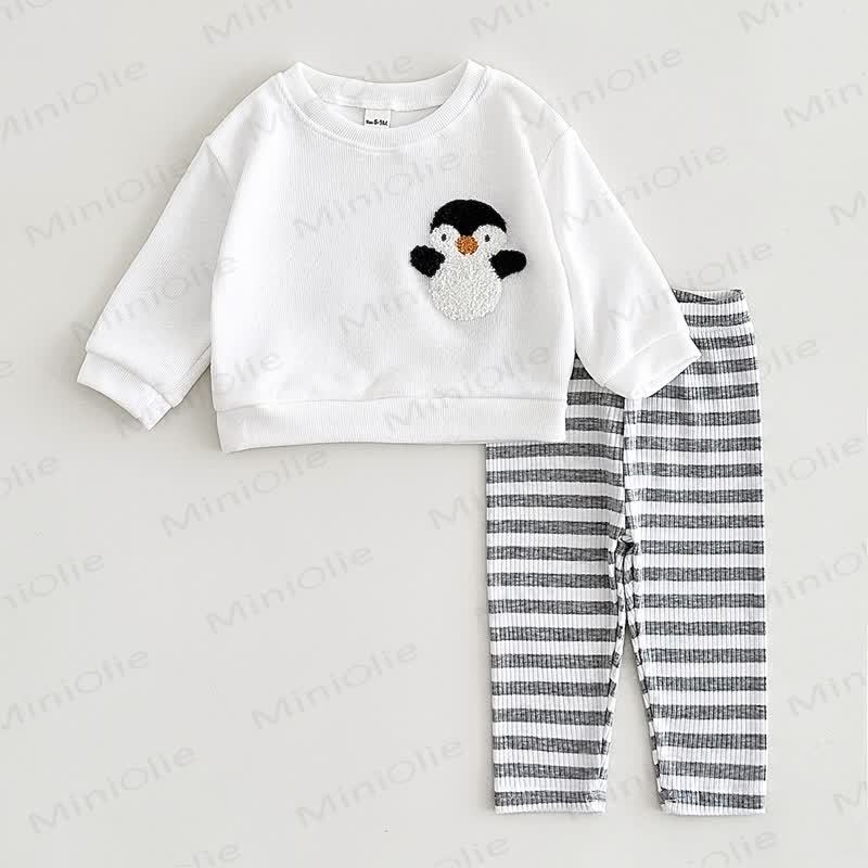 Baby Plush Animal Sweatshirt and Legging 2-piece Set - Gray - 2-3Y - image 2