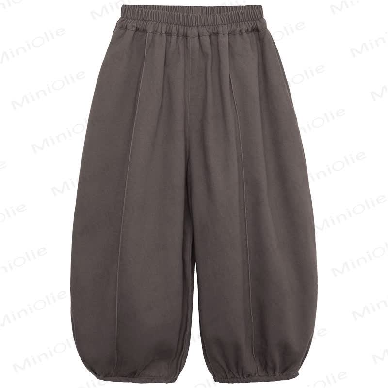 Toddler Solid Color Relaxed Lantern Pants - Brown - 8-9T - image 2