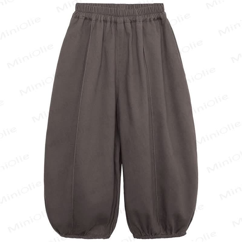 Toddler Solid Color Relaxed Lantern Pants - Brown - 8-9T - image 2