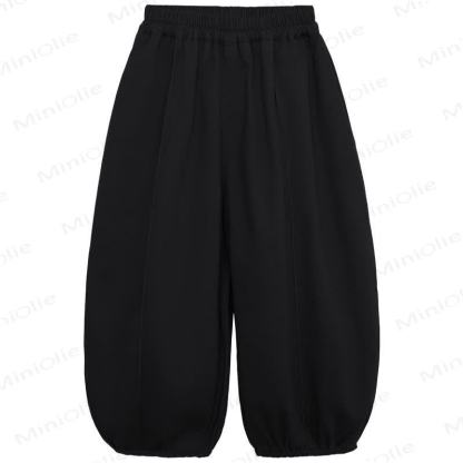 Toddler Solid Color Relaxed Lantern Pants - Black - 8-9T - image 3