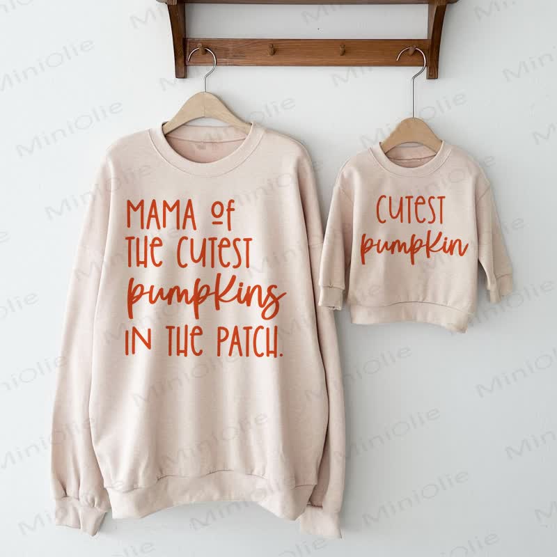 MAMA OF THE CUTEST PUMPKIN IN THE PATCH Mommy and Me Sweatshirt - image 1
