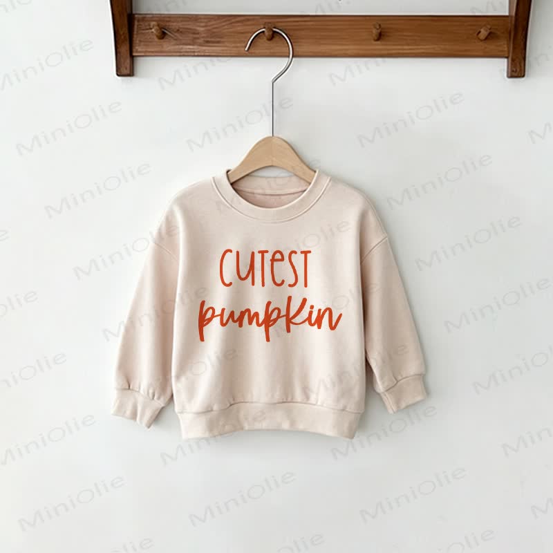 MAMA OF THE CUTEST PUMPKIN IN THE PATCH Mommy and Me Sweatshirt - Beige - Baby Sweatshirt: 2-3T - image 3