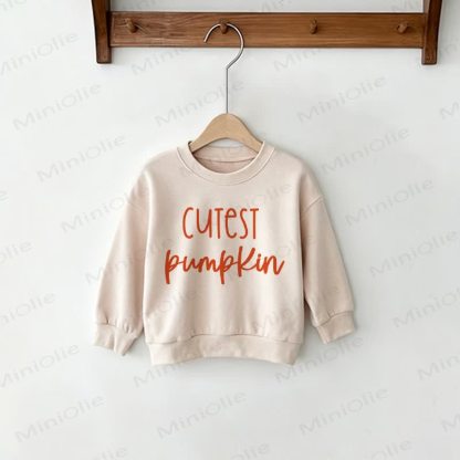MAMA OF THE CUTEST PUMPKIN IN THE PATCH Mommy and Me Sweatshirt - Beige - Baby Sweatshirt: 2-3T - image 3