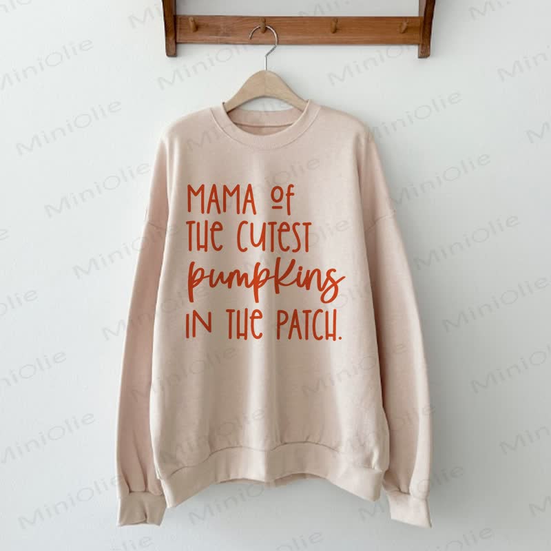 MAMA OF THE CUTEST PUMPKIN IN THE PATCH Mommy and Me Sweatshirt - Beige - Adult Sweatshirt: XL - image 2