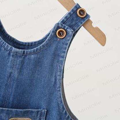 Baby Toddler Blue Denim Snap Bottom Short Overalls - image 6