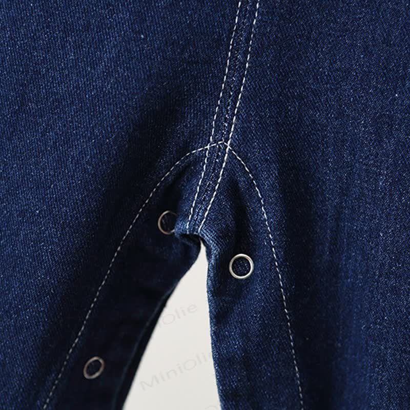 Baby Toddler Vintage Indigo Denim Pocket Overalls - image 7