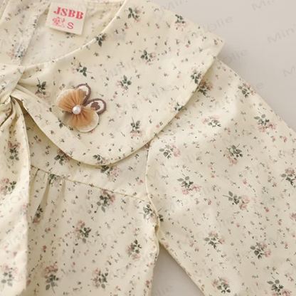 Toddler Girl Long Sleeve Floral Blouse and Denim Pants 2-piece Set - image 6