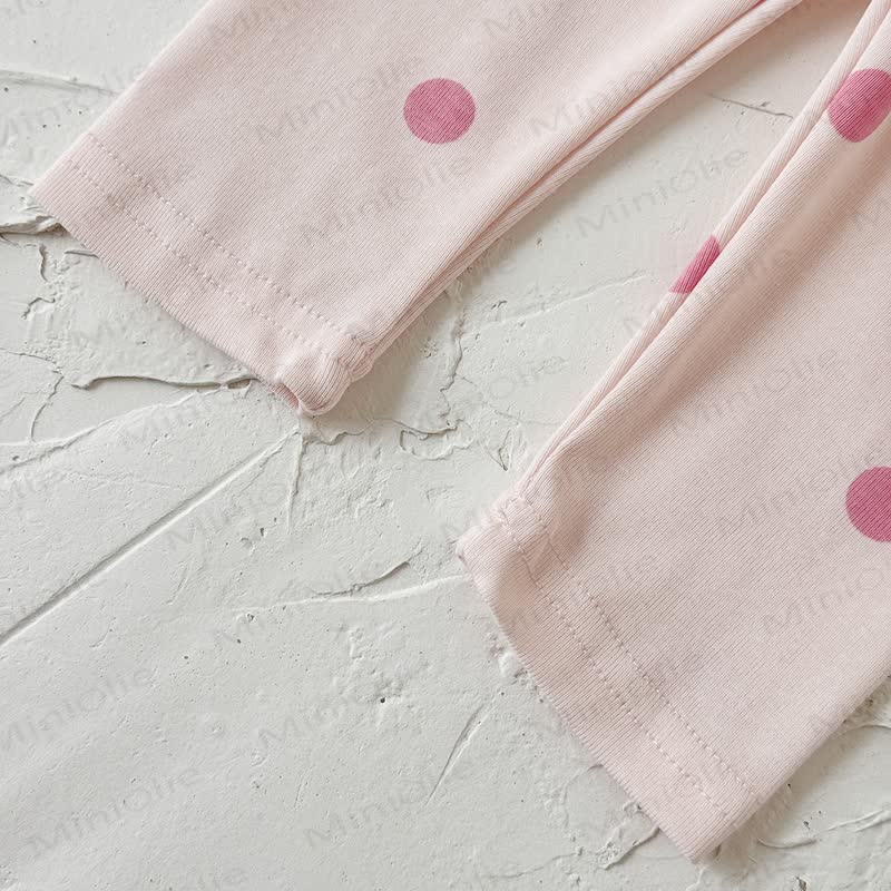 Baby Pink Bow Sweatshirt and Polka Dot Leggings Set - image 8