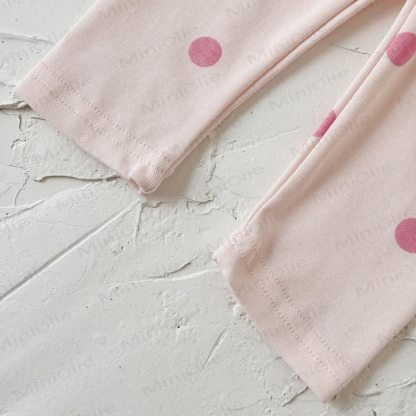 Baby Pink Bow Sweatshirt and Polka Dot Leggings Set - image 8
