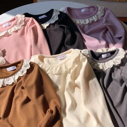 Toddler Girl Ruffle Lace Long Sleeve Shirt - image 3