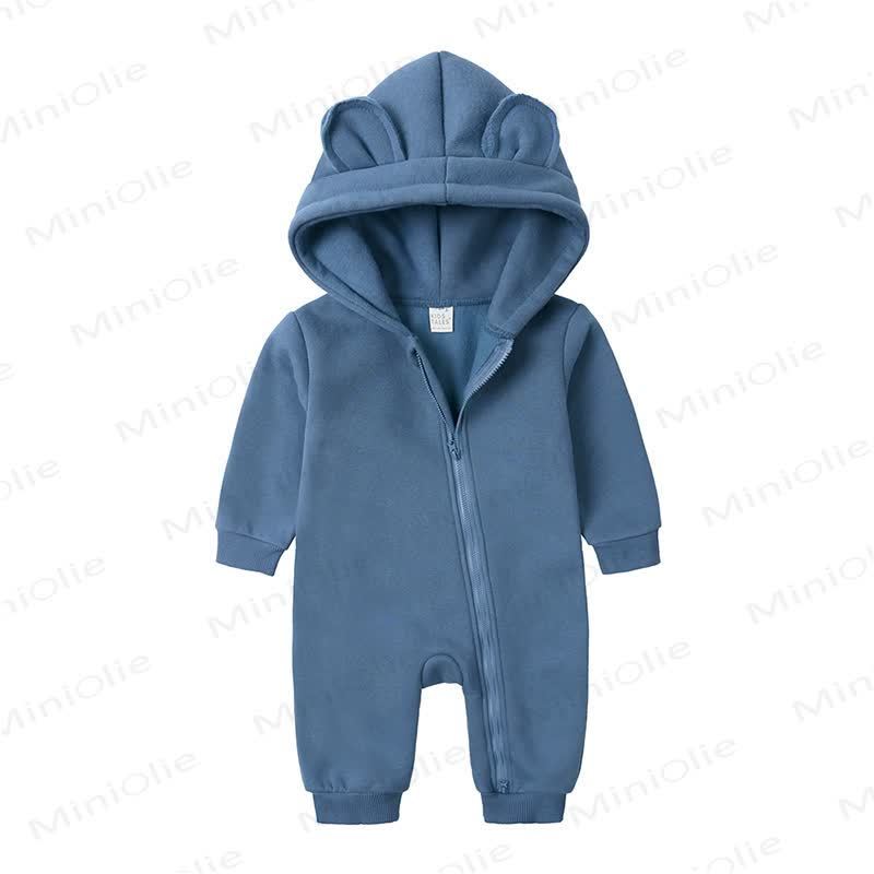 Baby Little Ears Hooded Zip Romper - Slate Blue - 18-24M - image 20