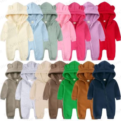 Baby Little Ears Hooded Zip Romper - image 1